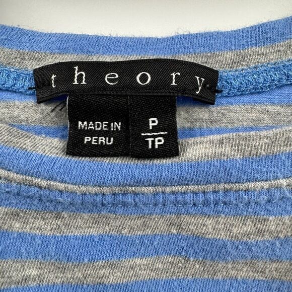 Theory Staple Striped Blue and Gray Tank Top Petite Small - Picture 5 of 6